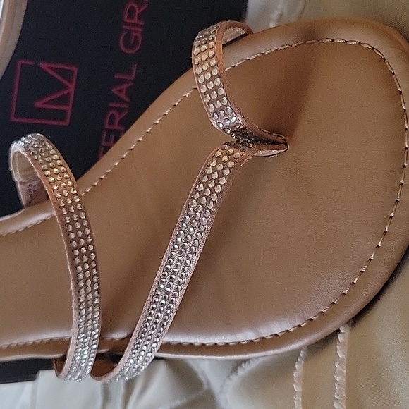 Blush Bling Material Girl Sandals - Picture 2 of 7